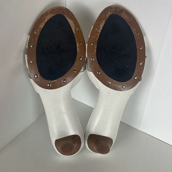 Cole Haan White Leather and Patent Mule Sandals - Picture 7 of 9